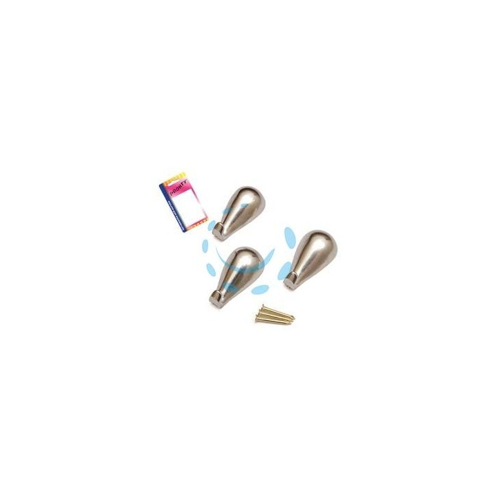 GANCI PER QUADRI A GOCCIA CROMO IN BLISTER - mm.27, in bl.3 pz.