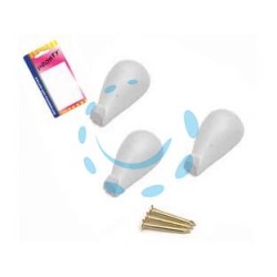 GANCI PER QUADRI A GOCCIA BIANCHI IN BLISTER - mm.27, in bl.3 pz.