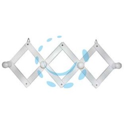 APPENDIABITI ESTENSIBILE IN LEGNO 4 POSTI BIANCO - cm.24x50