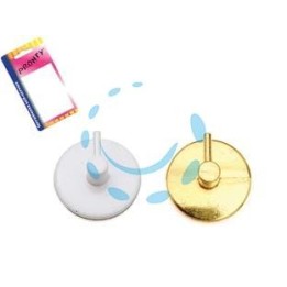 GANCIO PER BRIS BRIS TONDO IN METALLO IN BLISTER - bianco, in bl.2 pz.