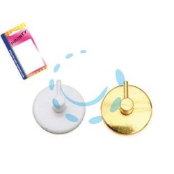 GANCIO PER BRIS BRIS TONDO IN METALLO IN BLISTER - bianco, in bl.2 pz.