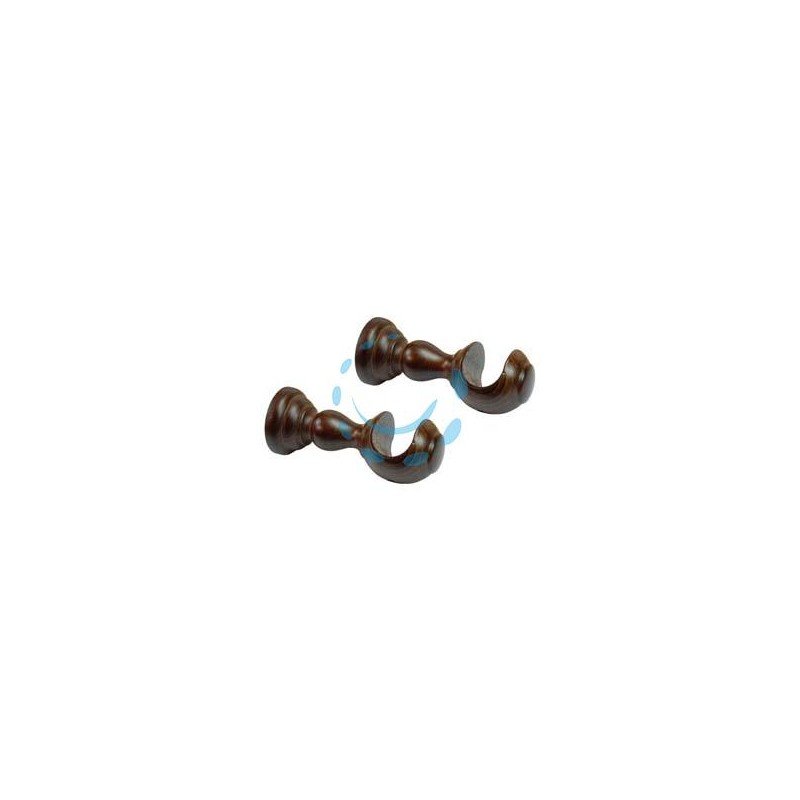 SUPPORTO APERTO Ø MM.35 IN LEGNO NOCE PER SCORRITENDA - cm.10