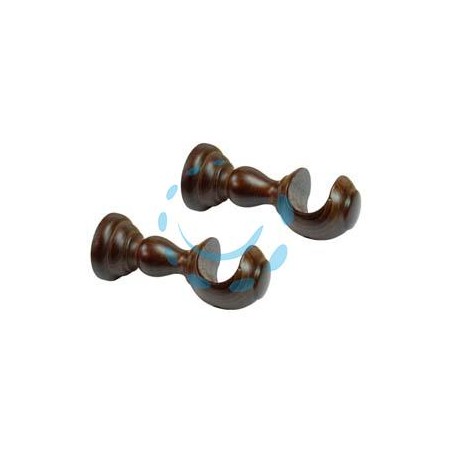 SUPPORTO APERTO Ø MM.35 IN LEGNO NOCE PER SCORRITENDA - cm.10