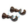 SUPPORTO APERTO Ø MM.35 IN LEGNO NOCE PER SCORRITENDA - cm.10