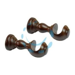 SUPPORTO APERTO Ø MM.35 IN LEGNO NOCE PER SCORRITENDA - cm.18