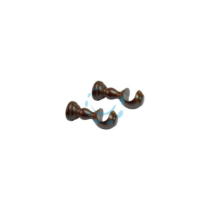 SUPPORTO APERTO Ø MM.35 IN LEGNO NOCE PER SCORRITENDA - cm.18