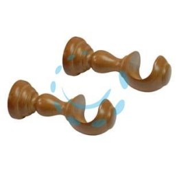 SUPPORTO APERTO Ø MM.35 IN LEGNO OLMO PER SCORRITENDA - cm.18
