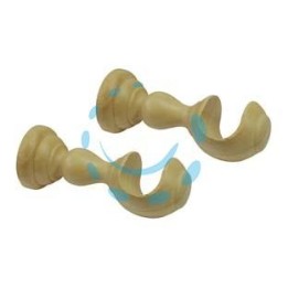 SUPPORTO APERTO Ø MM.35 IN LEGNO NATURALE PER SCORRITENDA - cm.10