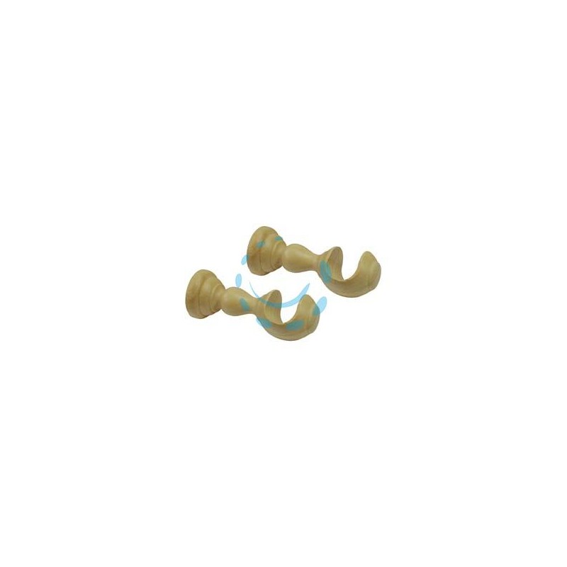 SUPPORTO APERTO Ø MM.35 IN LEGNO NATURALE PER SCORRITENDA - cm.10