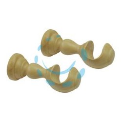 SUPPORTO APERTO Ø MM.35 IN LEGNO NATURALE PER SCORRITENDA - cm.18
