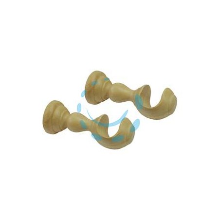 SUPPORTO APERTO Ø MM.35 IN LEGNO NATURALE PER SCORRITENDA - cm.18