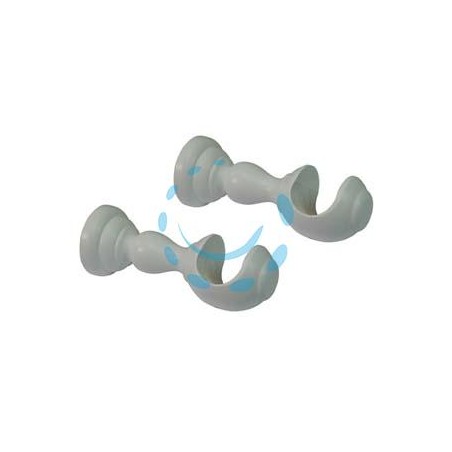 SUPPORTO APERTO Ø MM.35 IN LEGNO BIANCO PER SCORRITENDA - cm.10