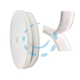 FETTUCCIA VELCRO BIANCA - mm.20 maschio adesiva