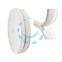 FETTUCCIA VELCRO BIANCA - mm.20 maschio adesiva