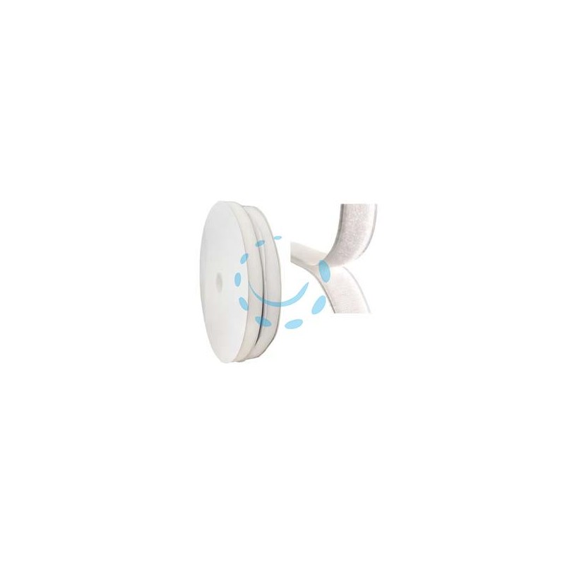 FETTUCCIA VELCRO BIANCA - mm.20 maschio adesiva
