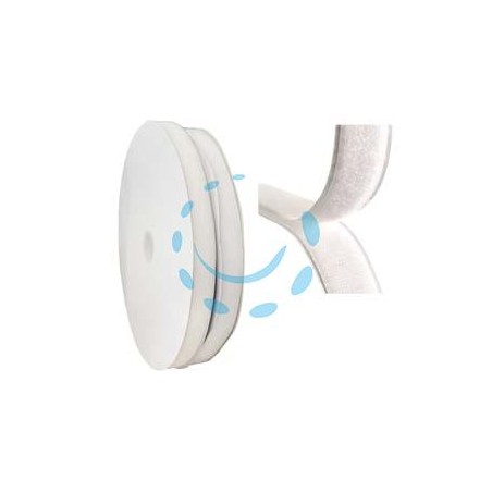 FETTUCCIA VELCRO BIANCA - mm.20 maschio adesiva