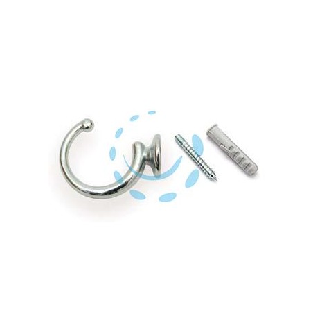 GANCI RACCOGLITENDA A FILO GRANDI CROMO - mm.40