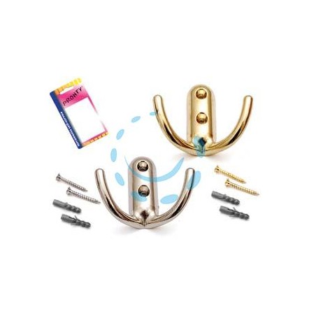 GANCI DOPPIO IN BLISTER - oro, in bl.1 pz.