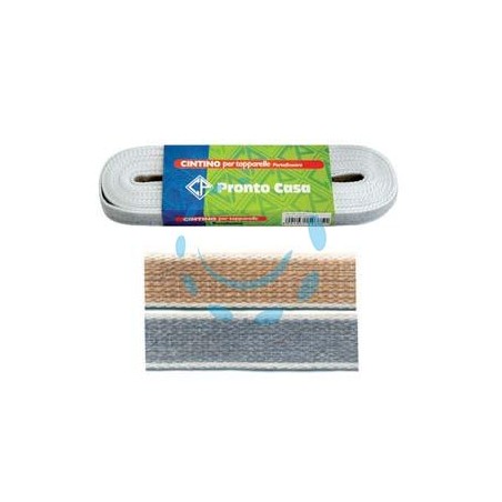 CINTINO COTONE AVANA E GRIGIO PER AVVOLGIBILI IN MATASSINE - mt.7,5x mm.22h. in matassina gr.18 per metro
