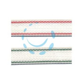 CINTINO NYLON RIGATO ROSSO E VERDE PER AVVOLGIBILI - mt.50x mm.22h. in rotolo gr.23 per metro
