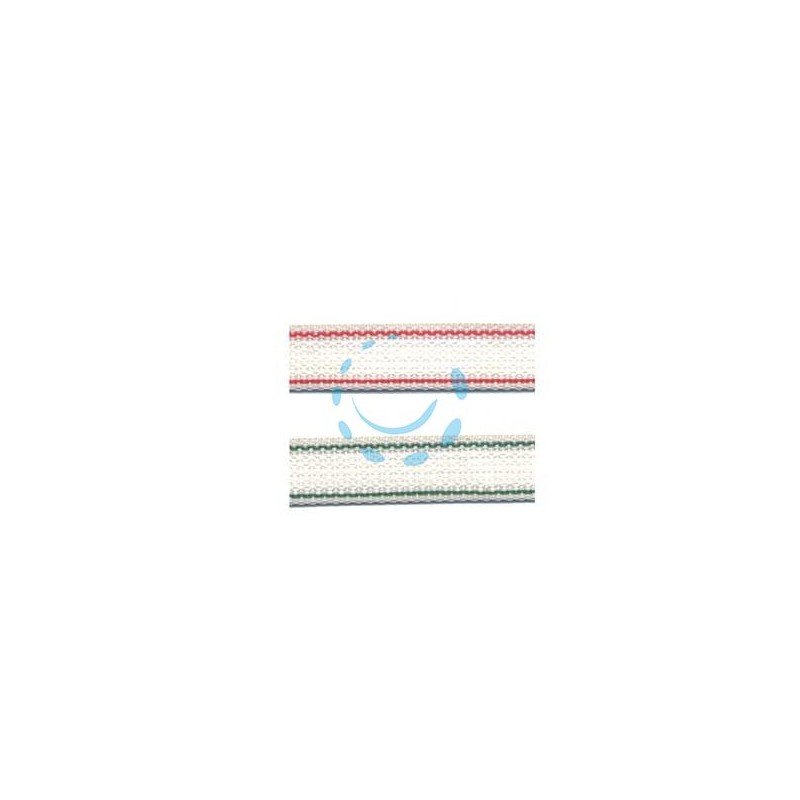 CINTINO NYLON RIGATO ROSSO E VERDE PER AVVOLGIBILI - mt.50x mm.22h. in rotolo gr.23 per metro