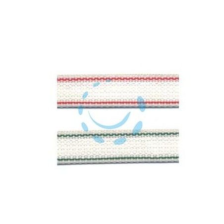 CINTINO NYLON RIGATO ROSSO E VERDE PER AVVOLGIBILI - mt.50x mm.22h. in rotolo gr.23 per metro