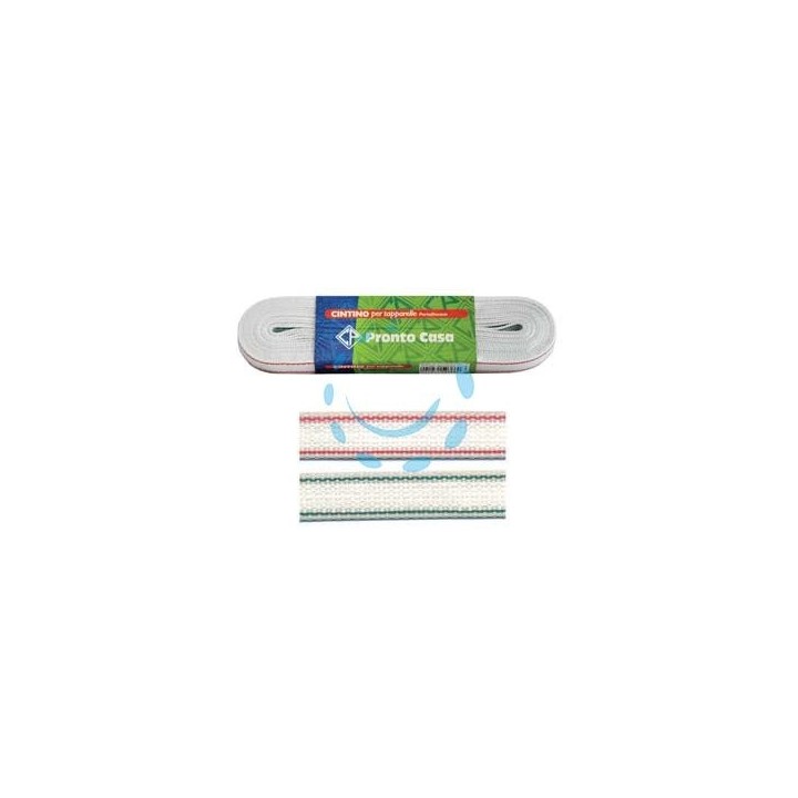 CINTINO NYLON RIGATO ROSSO E VERDE PER AVVOLGIBILI IN MATASSINE - mt.5x mm.22h. in matassina