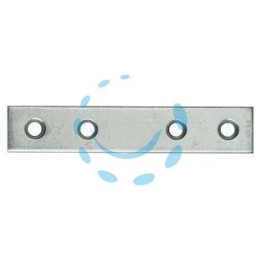 LASTRINA DRITTA 4 FORI ACCIAIO ZINCATO - mm.80x12
