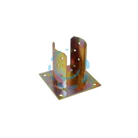 SUPPORTO A PAVIMENTO CON PIASTRA PER PALO TONDO - base mm.150x150 per trave ø mm.100