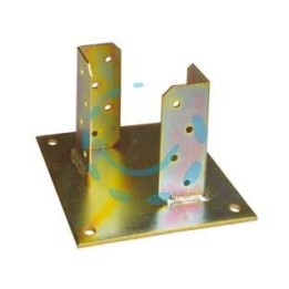 SUPPORTO A PAVIMENTO CON PIASTRA PER TRAVE - base mm.150x150 p/trave da mm.90x90x130h.
