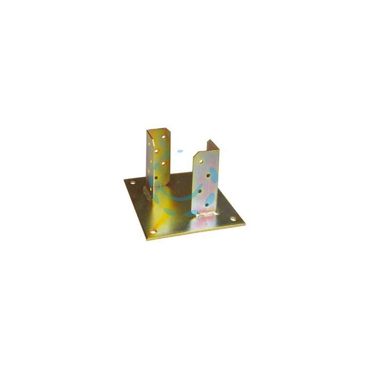 SUPPORTO A PAVIMENTO CON PIASTRA PER TRAVE - base mm.150x150 p/trave da mm.90x90x130h.