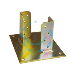 SUPPORTO A PAVIMENTO CON PIASTRA PER TRAVE - base mm.180x180 p/trave da mm.100x100x130h.