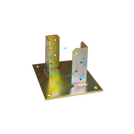 SUPPORTO A PAVIMENTO CON PIASTRA PER TRAVE - base mm.180x180 p/trave da mm.100x100x130h.