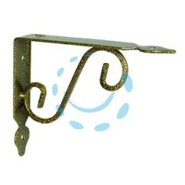 MENSOLE ORNAMENTALI BRACKETS EXTRA STRONG NERO/ORO - mm.140x25x110h. (5"x4")
