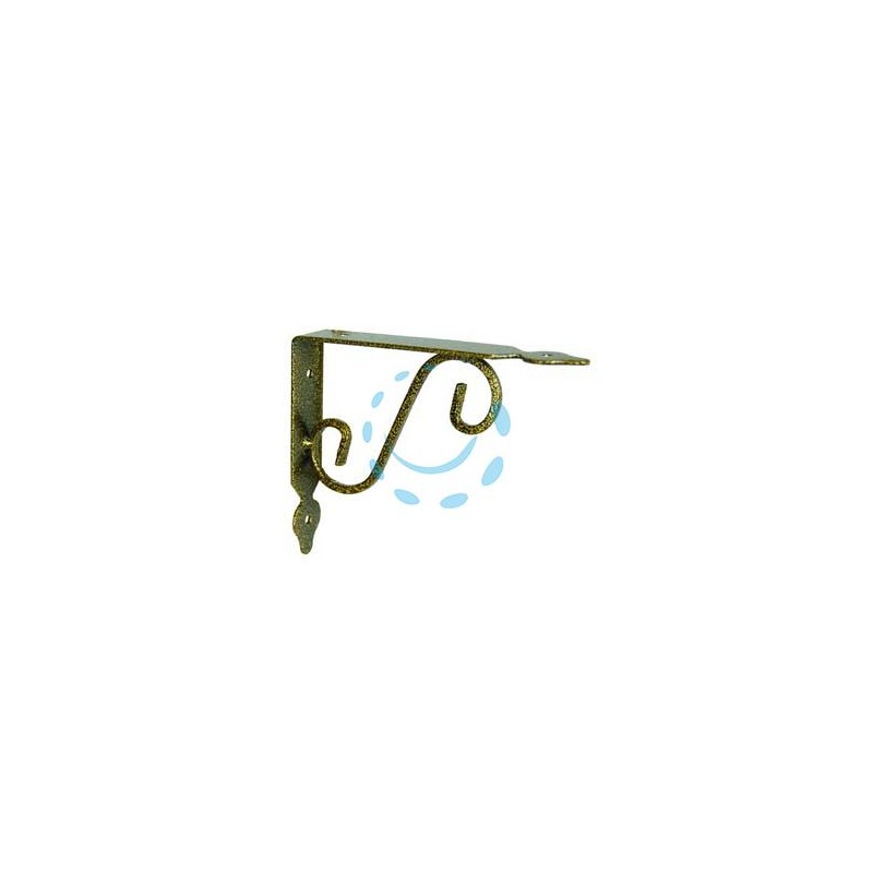 MENSOLE ORNAMENTALI BRACKETS EXTRA STRONG NERO/ORO - mm.140x25x110h. (5"x4")