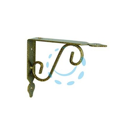 MENSOLE ORNAMENTALI BRACKETS EXTRA STRONG NERO/ORO - mm.140x25x110h. (5"x4")