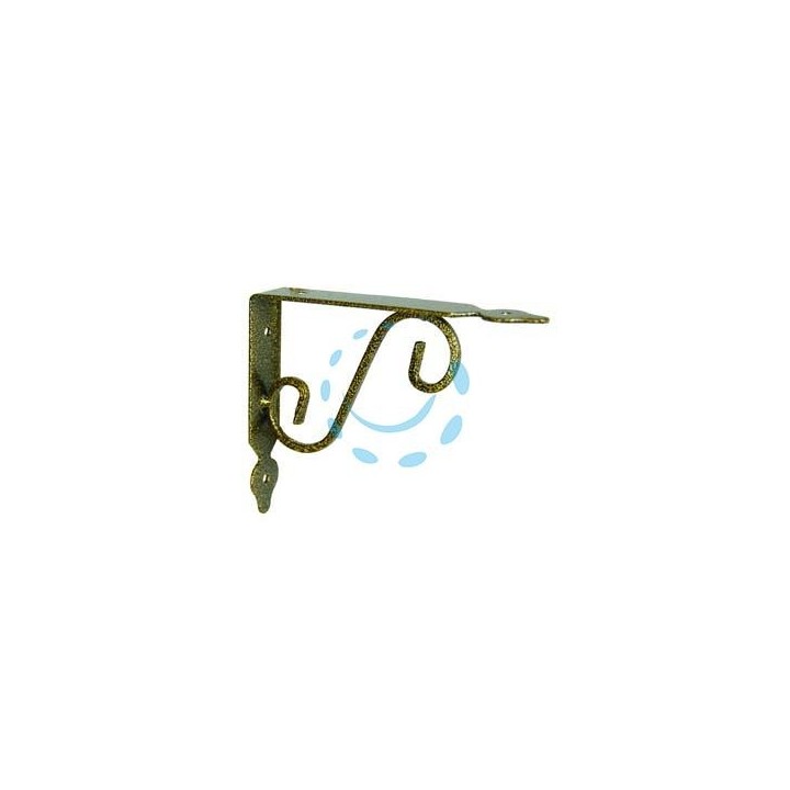 MENSOLE ORNAMENTALI BRACKETS EXTRA STRONG NERO/ORO - mm.140x25x110h. (5"x4")