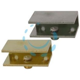 MENSOLE REGGIVETRO A MORSETTO - mm.25x30 in ottone lucido