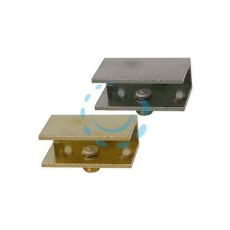 MENSOLE REGGIVETRO A MORSETTO - mm.25x30 in ottone lucido