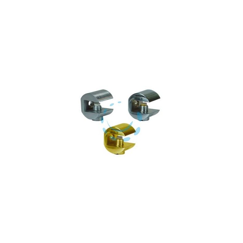 MENSOLE REGGIVETRO A MORSETTO FRESATA - mm.23x23h. cromo satinato