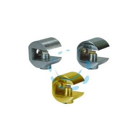 MENSOLE REGGIVETRO A MORSETTO FRESATA - mm.23x23h. cromo satinato