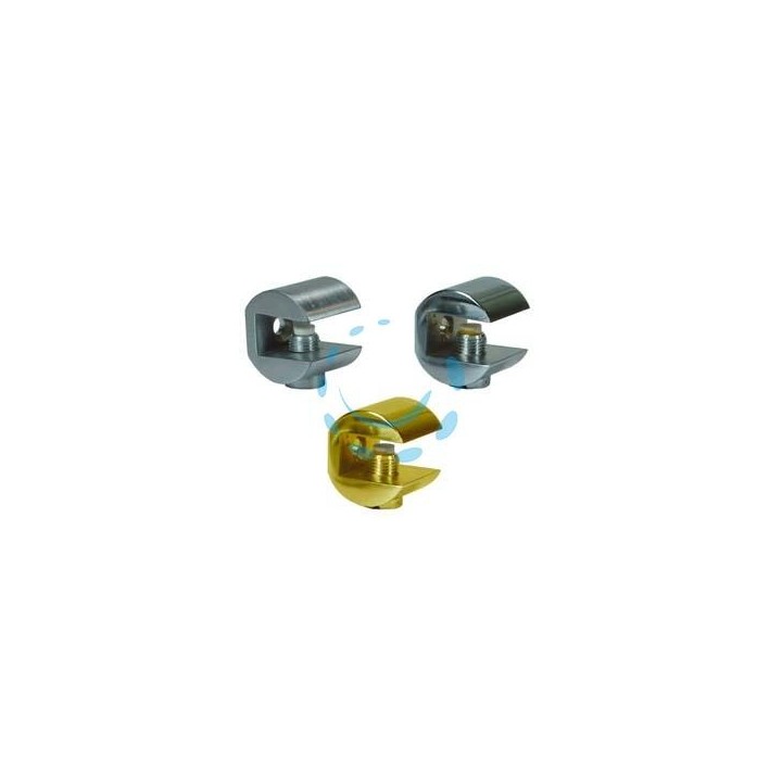 MENSOLE REGGIVETRO A MORSETTO FRESATA - mm.23x23h. cromo satinato