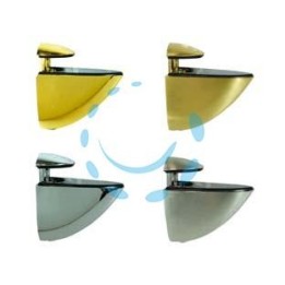 MENSOLE REGGIVETRO A MORSETTO "SOLE" - mm.55x45h. - apertura max mm.15 cromo lucido