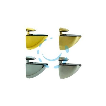 MENSOLE REGGIVETRO A MORSETTO "SOLE" - mm.55x45h. - apertura max mm.15 cromo lucido