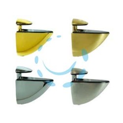 MENSOLE REGGIVETRO A MORSETTO "SOLE" - mm.76x53h. - apertura max mm.30 cromo lucido