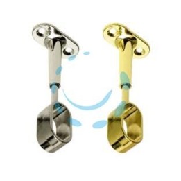 REGGITUBO CENTRALE REGOLABILE OVALE PER ARMADIO - mm.15x30, cromato