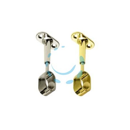 REGGITUBO CENTRALE REGOLABILE OVALE PER ARMADIO - mm.15x30, oro lucido