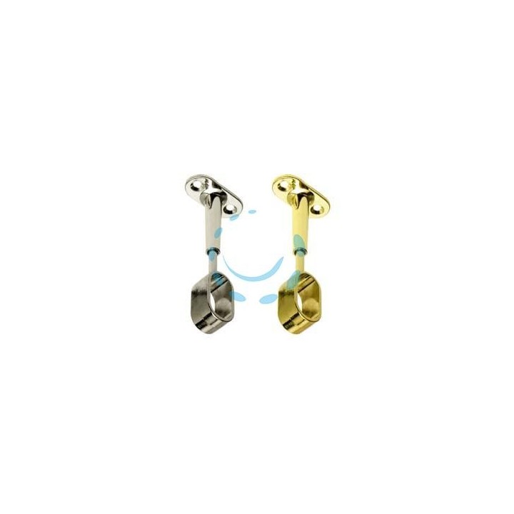 REGGITUBO CENTRALE REGOLABILE OVALE PER ARMADIO - mm.15x30, oro lucido