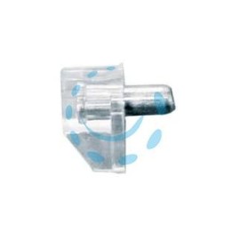 MENSOLINE REGGIPIANO IN PLASTICA TRASPARENTE - perno in acciaio ø mm.5