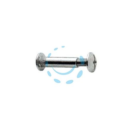 VITI DI GIUNZIONE PER MOBILI IN ACCIAIO NICHELATO - ø mm.8x31h. - testa ø mm.14 - vite ø mm.6x15 MA